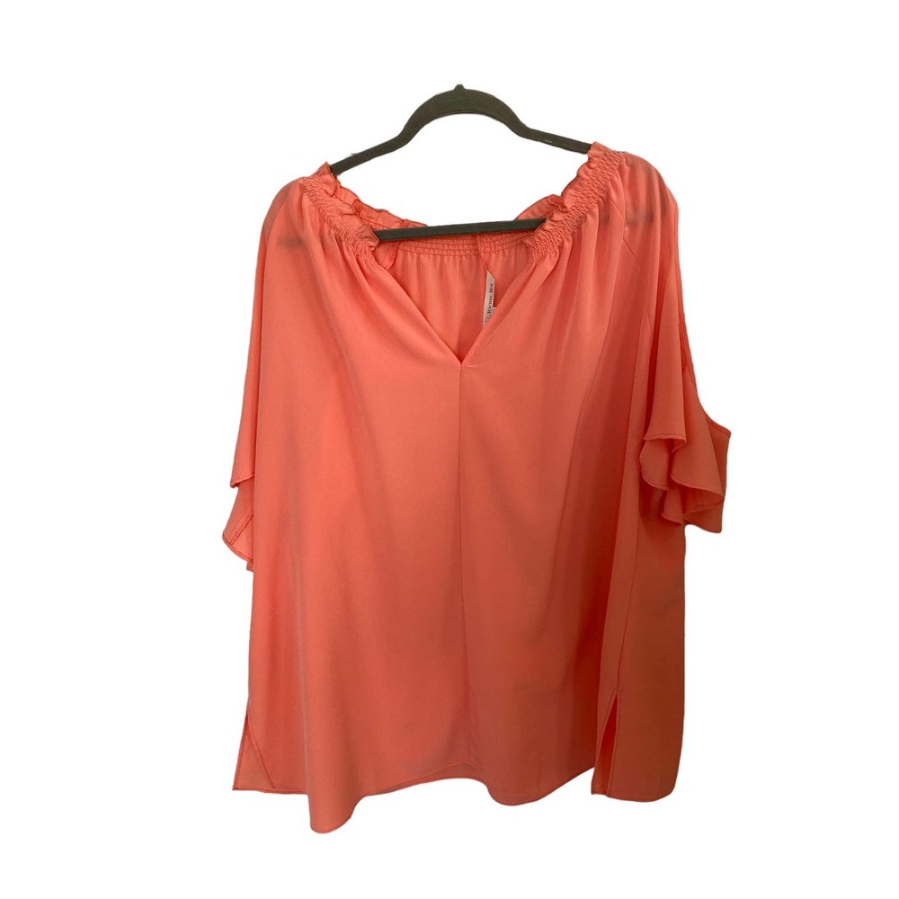 3XL Rachel Roy off the shoulder sleeve Orange Blouse